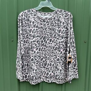 Women’s Drop Shoulder Long Sleeve Soft French Terry Cloth Shirt Size XXXL (22)